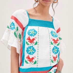 ANTHROPOLOGIE Embroidered Cotton Tunic Top - Women’s Size 4 - New